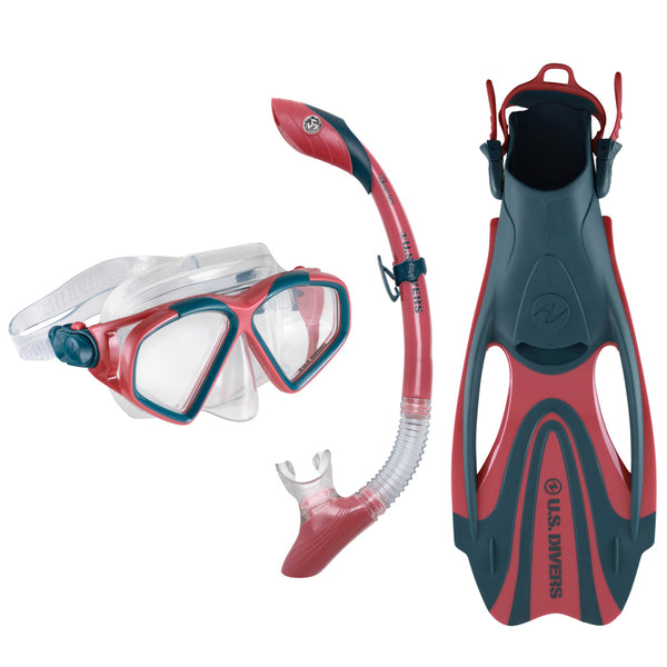 Swim Fins Travel Size Scuba Diving Flippers For Snorkel Set Adult S Pink  /transparent 