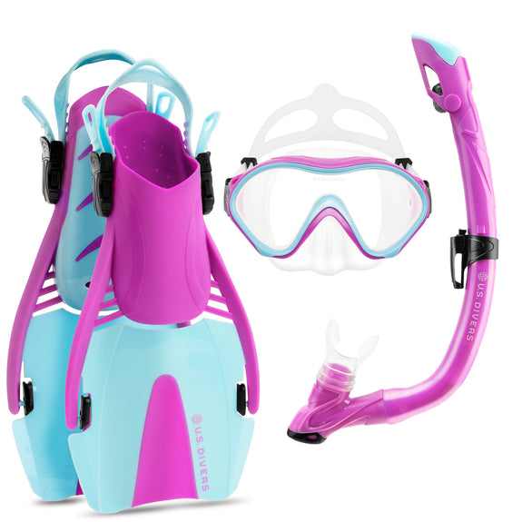 goggles snorkel set U.S. Divers Combo Manta Youth Snorkel Kit Easy Fit