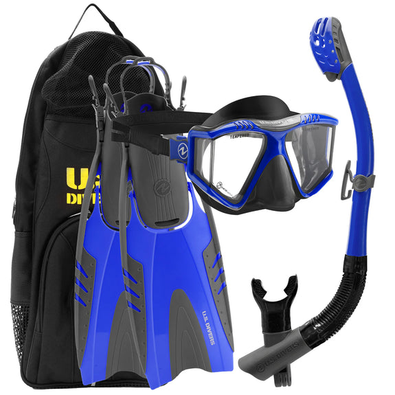 U.S. Divers Snorkeling Set LUX, Blue / S/M