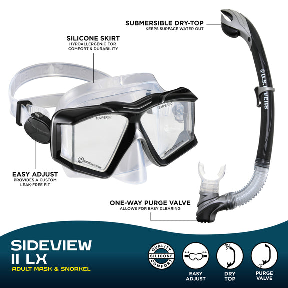 Sideview LX Combo - Snorkeling Mask+Snorkel Combo | U.S. Divers